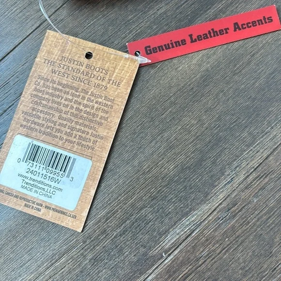 Justin Boots Wristlet/Wallet,Hair hide,bone inlay,magnetic close,genuine leather - Picture 11 of 11